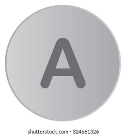 A Grey Icon Isolated on a Button with Grey Background - A