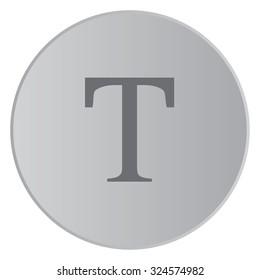 A Grey Icon Isolated on a Button with Grey Background - Text Icon