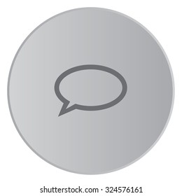 A Grey Icon Isolated on a Button with Grey Background - Speech Bubble