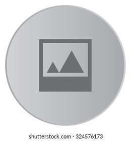 A Grey Icon Isolated on a Button with Grey Background - Picture