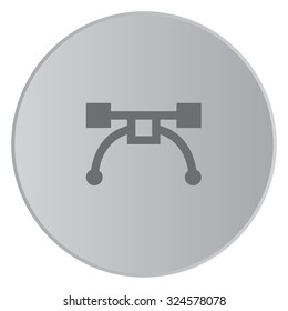 A Grey Icon Isolated on a Button with Grey Background - Pen Tool