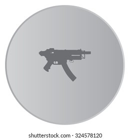 A Grey Icon Isolated on a Button with Grey Background - Machine Gun