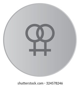 A Grey Icon Isolated on a Button with Grey Background - Lesbian