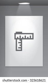 A Grey Icon Isolated on Gallery Wall - Ruler