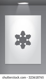 A Grey Icon Isolated on Gallery Wall - Snowflake