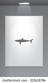 A Grey Icon Isolated on Gallery Wall - Shark