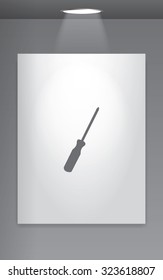 A Grey Icon Isolated on Gallery Wall - Screwdriver