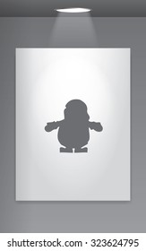 A Grey Icon Isolated on Gallery Wall - Santa