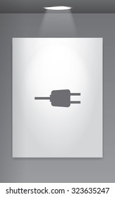 A Grey Icon Isolated on Gallery Wall - Plug
