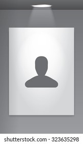 A Grey Icon Isolated on Gallery Wall - Person