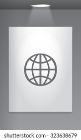 A Grey Icon Isolated on Gallery Wall - Globe