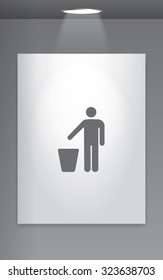 A Grey Icon Isolated on Gallery Wall - Recycling