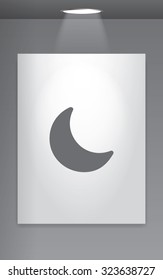 A Grey Icon Isolated on Gallery Wall - Moon