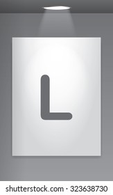 A Grey Icon Isolated on Gallery Wall - L