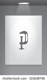 A Grey Icon Isolated on Gallery Wall - G Clamp