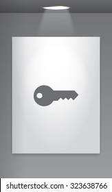 A Grey Icon Isolated on Gallery Wall - Key