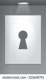A Grey Icon Isolated on Gallery Wall - Keyhole