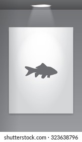 A Grey Icon Isolated on Gallery Wall - Goldfish