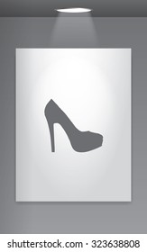 A Grey Icon Isolated on Gallery Wall - High Heel