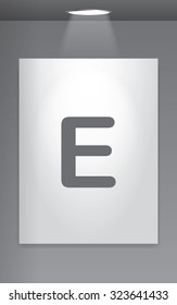 A Grey Icon Isolated on Gallery Wall - E
