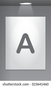 A Grey Icon Isolated on Gallery Wall - A