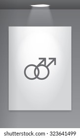 A Grey Icon Isolated on Gallery Wall - Gay Symbol