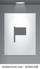 A Grey Icon Isolated on Gallery Wall - Flag