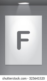 A Grey Icon Isolated on Gallery Wall - F
