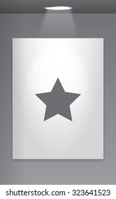 A Grey Icon Isolated on Gallery Wall - Star