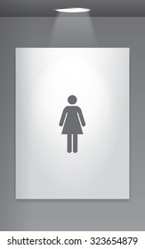 A Grey Icon Isolated on Gallery Wall - Woman