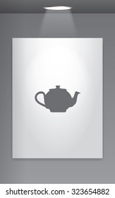 A Grey Icon Isolated on Gallery Wall - Teapot