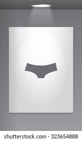 A Grey Icon Isolated on Gallery Wall - Knickers