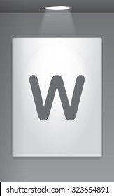 A Grey Icon Isolated on Gallery Wall - W
