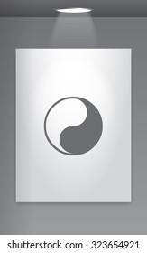 A Grey Icon Isolated on Gallery Wall - Yin Yang