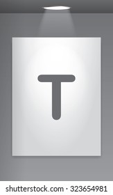 A Grey Icon Isolated on Gallery Wall - T