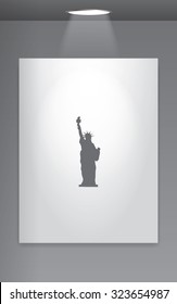A Grey Icon Isolated on Gallery Wall - Statue of Liberty