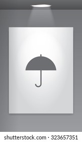 A Grey Icon Isolated on Gallery Wall - Umbrella