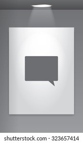 A Grey Icon Isolated on Gallery Wall - Speech Bubble