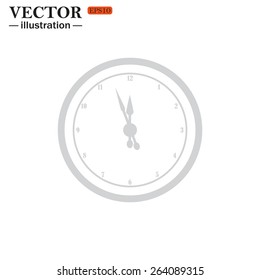 Grey icon on white background. mechanical clock. Vector illustration, EPS 10 