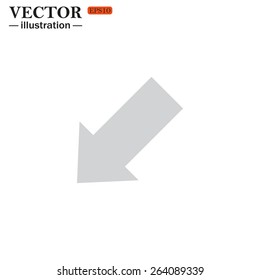 Grey icon on white background. arrow indicates the direction, vector illustration, EPS 10