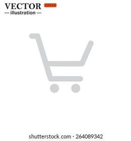 Grey icon on white background. put in shopping cart , vector illustration, EPS 10
