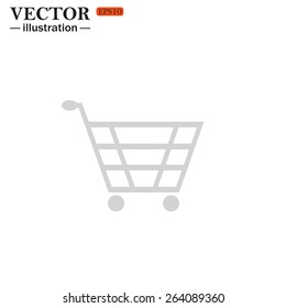 Grey icon on white background. put in shopping cart , vector illustration, EPS 10