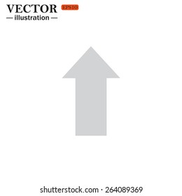 Grey icon on white background. arrow indicates the direction, vector illustration, EPS 10