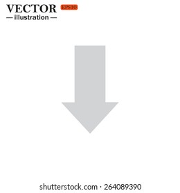 Grey icon on white background. arrow indicates the direction, vector illustration, EPS 10
