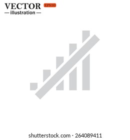 Grey icon on white background. no signal, poor signal strength, signal strength indicator, vector illustration, EPS 10