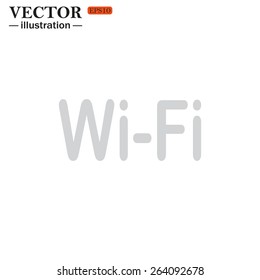 Grey icon on white background. The wireless network , vector illustration, EPS 10