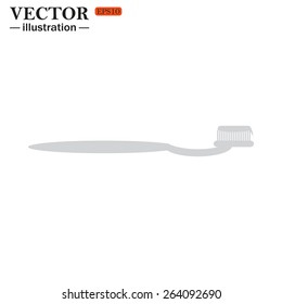 Grey icon on white background. Toothbrush and Toothpaste , vector illustration, EPS 10