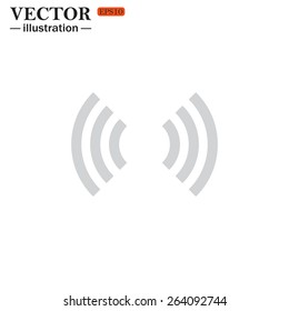 Grey icon on white background. The wireless network , vector illustration, EPS 10