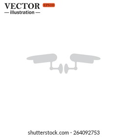 Grey icon on white background. Two surveillance cameras, vector illustration, EPS 10