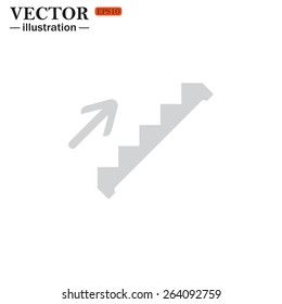 Grey icon on white background. staircase, vector illustration, EPS 10